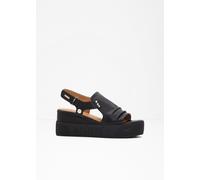 Keilsandalette MUSTANG SHOES "Mustang Shoes Sandalen Textil", Damen, Gr. 41, schwarz, Textil, Schuhe (99846906-41) schwarz