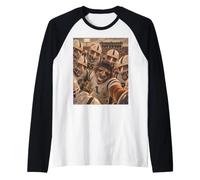 Mustang Players Huddle Vintage Cool School College QB Maskottchen Raglan