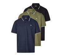 MUSTANG Poloshirt Herren Kurzarm 3er Pack Pablo Regular Fit Shirt Sommer Basic Baumwolle Einfarbig, Größe:4XL, Farbe:Multipack 2 (1017888-1103)