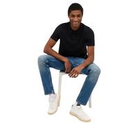 Kurzarmshirt MUSTANG "Herren Style Palco", Herren, Gr. S, schwarz, Piquu00e9, 100% Baumwolle, casual, Rundhals, Shirts (58990440-S) schwarz