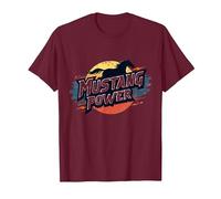Mustang Power School Spirit Retro Sunset Stampede Rallye T-Shirt, Herren, Kastanienbraun, 3XL