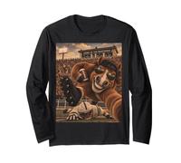 Mustang Running Back RB Selfie Vintage School College Maskottchen Langarmshirt
