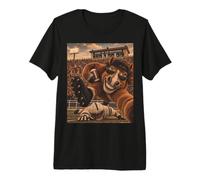 Mustang Running Back RB Selfie Vintage School College Maskottchen Premium T-Shirt