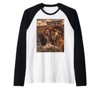 Mustang Running Back RB Selfie Vintage School College Maskottchen Raglan