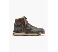 Winterboots MUSTANG SHOES "Maril", Herren, Gr. 40, grau (dunkelgrau, braun), Lederimitat, kontrastfarbene Details, Schuhe Winterboots, Workerboots, Schnürboots mit TEX-Ausstattung, Topseller (19011246
