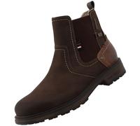 Chelseaboots MUSTANG SHOES "Marian", Herren, Gr. 44, mokka, Elastischer Einsatz, Lederimitat, Schuhe, Stiefelette, Boots mit Warmfutter (51541448-44) mokka