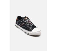 Slip-On Sneaker MUSTANG SHOES "Magdalena", Herren, Gr. 36, navy, Baumwolle, Schuhe, Freizeitschuh, Slipper, Schlupfschuh mit Kontrastbesätzen (62793865-36) navy