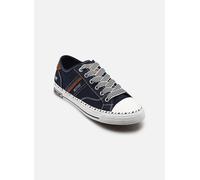 Slip-On Sneaker MUSTANG SHOES "Magdalena", Damen, Gr. 38, navy, Baumwolle, Schuhe, Slipper, Halbschuh mit Kontrastbesatz und Logoschriftzügen (66223154-38) navy