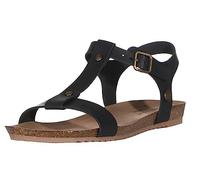 MUSTANG Shoes Damen Flache Sandalen mit Knöchelriemen 1307-810-9 Schwarz 38