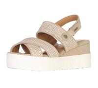 MUSTANG Shoes Damen Plateau Sandalen 1459-803 Sommerschuhe mit Keilabsatz-4 Beige 39