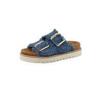 Pantolette MUSTANG SHOES "Mustang Shoes Pantoletten Textil", Damen, Gr. 37, jeans, Textil, Schuhe Pantolette (25805536-37) jeans