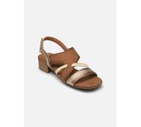 Sandalette MUSTANG SHOES, Damen, Gr. 41, cognacfarben, goldfarben, Lederimitat, vintage, metallic, elegant, Schuhe, Sandalette, Festtagsschuh mit Metallic-Einsätzen (94225858-41) cognacfarben, goldfar