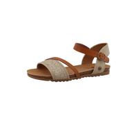 Riemchensandale MUSTANG SHOES "Nannette", Damen, Gr. 37, beige, Lederimitat, Schuhe Riemchensandale, Sommerschuh, Sandalette mit verstellbaren Riemchen (29169022-37) beige