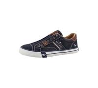 Slip-On Sneaker MUSTANG SHOES "Calogero", Herren, Gr. 45, navy, Baumwolle, Schuhe, Slipper, Freizeitschuh, Halbschuh mit Kontrastnähten (86520967-45) navy