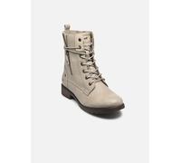 Winterstiefelette MUSTANG SHOES "Elfi", Damen, Gr. 40, grau (hellgrau), Lederimitat, Basic, Schuhe, Winterstiefel mit Reißverschluss und markanter Schnürung (70934767-40) hellgrau