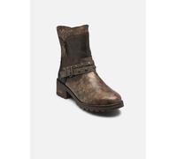 Winterboots MUSTANG SHOES "Haukea", Damen, Gr. 41, braun (lavabraun), Lederimitat, vintage, Schuhe, Biker Boots mit Blockabsatz (50492814-41) lavabraun