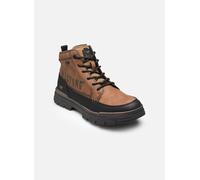 Winterboots MUSTANG SHOES "Peppin", Herren, Gr. 43, braun (cognac), Lederimitat, kontrastfarbene Details, modisch, Schuhe, Schnürboots, Trekkingboots mit TEX-Ausstattung (98077661-43) cognac