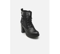 High-Heel-Stiefelette MUSTANG SHOES "Mustang Shoes Stiefelette Lederimitat/Textil", Damen, Gr. 41, schwarz, Lederimitat, Textil, Schuhe (54730629-41) schwarz