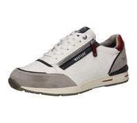 Sneaker MUSTANG SHOES, Herren, Gr. 44, grau (sanftes weiß, grau), Lederimitat, kontrastfarbene Details, sportlich, Schuhe, mit Außenreißverschluss, Freizeitschuh, Halbschuh, Schnürschuh (39149717-44)