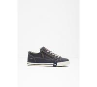 Sneaker MUSTANG SHOES "Winona", Herren, Gr. 38, navy, Lederimitat, Schuhe Sneaker, Freizeitschuh, Halbschuh, Schnürer mit Besatz im Animal-Look (77550300-38) navy
