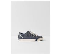 Sneaker MUSTANG SHOES "Winona", Damen, Gr. 40, navy, Lederimitat, Schuhe Sneaker, Freizeitschuh, Halbschuh, Schnürer mit Besatz im Animal-Look (77550300-40) navy