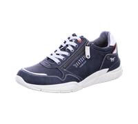 Sneaker MUSTANG SHOES Gr. 43, weiß (navy, offwhite) Herren Schuhe Schnürhalbschuhe mit seitlichem Reißverschluss (98004109-43)