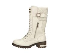 Schnürstiefel MUSTANG SHOES "Mustang Shoes Stiefel Lederimitat", Damen, Gr. 36, cream, Lederimitat, Schuhe Schnürstiefel (62151851-36) cream