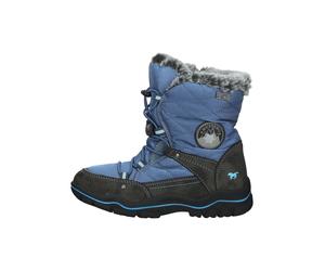 Mustang Stiefelette Lederimitat/Textil Blau Warmfutter - 34