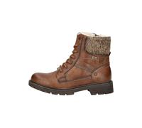 MUSTANG Damen Schnürstiefelette 15M0022002 – Lederimitat/Textil, Warmfutter, Braun, Größe 39