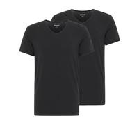 MUSTANG Herren T-Shirt Amado – V-Ausschnitt, Jersey, 95% Baumwolle/5% Elasthan – 2er-Pack Schwarz S