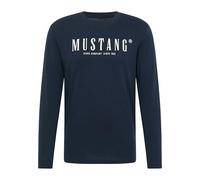 Langarmshirt MUSTANG "Herren Style Asheville", Herren, Gr. S, blau (navy), Jersey, 100% Baumwolle, Rundhals, Shirts Langarmshirt (44464018-S)