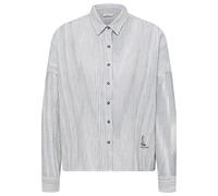 Mustang Oversized Hemdbluse mit Motiv-Stitching Modell 'Ruby' in Hellblau, Größe 36