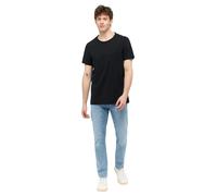 MUSTANG Herren T-Shirt Allen 2er Pack - Regular Fit S- 3XL Weiss Schwarz Stretch, Größe:M, Farbe:Black 4142