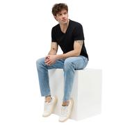 MUSTANG Herren T-Shirt Amado 2er Pack - Regular Fit S- 6XL Weiss Schwarz Stretch, Größe:6XL, Farbe:Black 4142