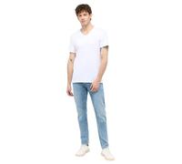 MUSTANG Herren T-Shirt Amado 2er Pack - Regular Fit S- 3XL Weiss Schwarz Stretch, Größe:XXL, Farbe:General White 2045