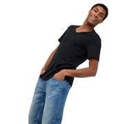 Mustang T-Shirt aus Baumwolle Amado V-Neck in Schwarz S Slim Fit