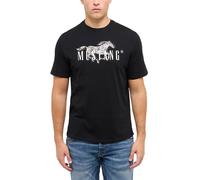 Mustang T-Shirt Austin mit Frontprint in Schwarz S Regular Fit
