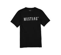 MUSTANG T-Shirt Herren Regular Fit Kurzarm Rundhals Baumwolle schwarz, M