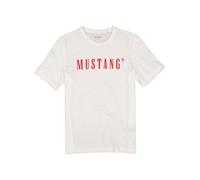 MUSTANG T-Shirt Style Austin Herren Regular Fit Kurzarm Rundhals Baumwolle Weiß M