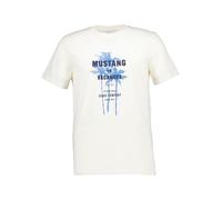 Kurzarmshirt MUSTANG "Herren Style Austin", Herren, Gr. XL, weiß (sanftes weiß), Jersey, 100% Baumwolle, Rundhals, Shirts (33570762-XL) sanftes weiß