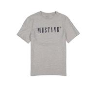 MUSTANG Herren T-Shirt Austin - Regular Fit S-3XL Weiss Schwarz Gün Beige Rot Grau Baumwolle, Größe:M, Farbe:Mid Grey Mélange 4140