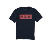 MUSTANG T-Shirt Herren Slim Fit Kurzarm Rundhals Baumwolle blau, XL
