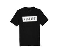 MUSTANG T-Shirt Herren Slim Fit Kurzarm Rundhals Baumwolle schwarz, S