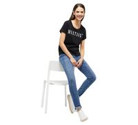 MUSTANG T-Shirt Alma Damen – Printlogo, 100% Baumwolle, Rundhals, Regular Fit – Schwarz L