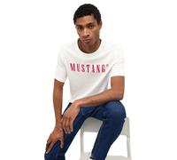MUSTANG T-Shirt Herren Regular Fit Kurzarm Rundhals Baumwolle Weiß, XXL