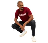 MUSTANG Herren T-Shirt Austin - Regular Fit S-3XL Weiss Schwarz Gün Beige Rot Grau Baumwolle, Größe:6XL, Farbe:Syrah 7187
