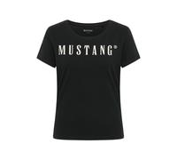 MUSTANG Damen T-Shirt ALMA - Regular Fit - XS S M L XL Weiss Schwarz Blau Grau, Größe:S, Farbe:Black 4142