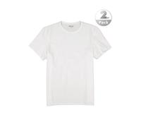 MUSTANG Herren T-Shirt Allen 2er Pack - Regular Fit S- 3XL Weiss Schwarz Stretch, Größe:S, Farbe:Genaral White 2045