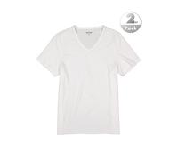 MUSTANG Herren T-Shirt Amado 2er Pack - Regular Fit S- 3XL Weiss Schwarz Stretch, Größe:XL, Farbe:General White 2045
