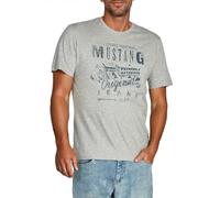 Mustang Basic Print Tee 3XL Mid Grey Melange (1003354-4140) (856484) Grau 3XL